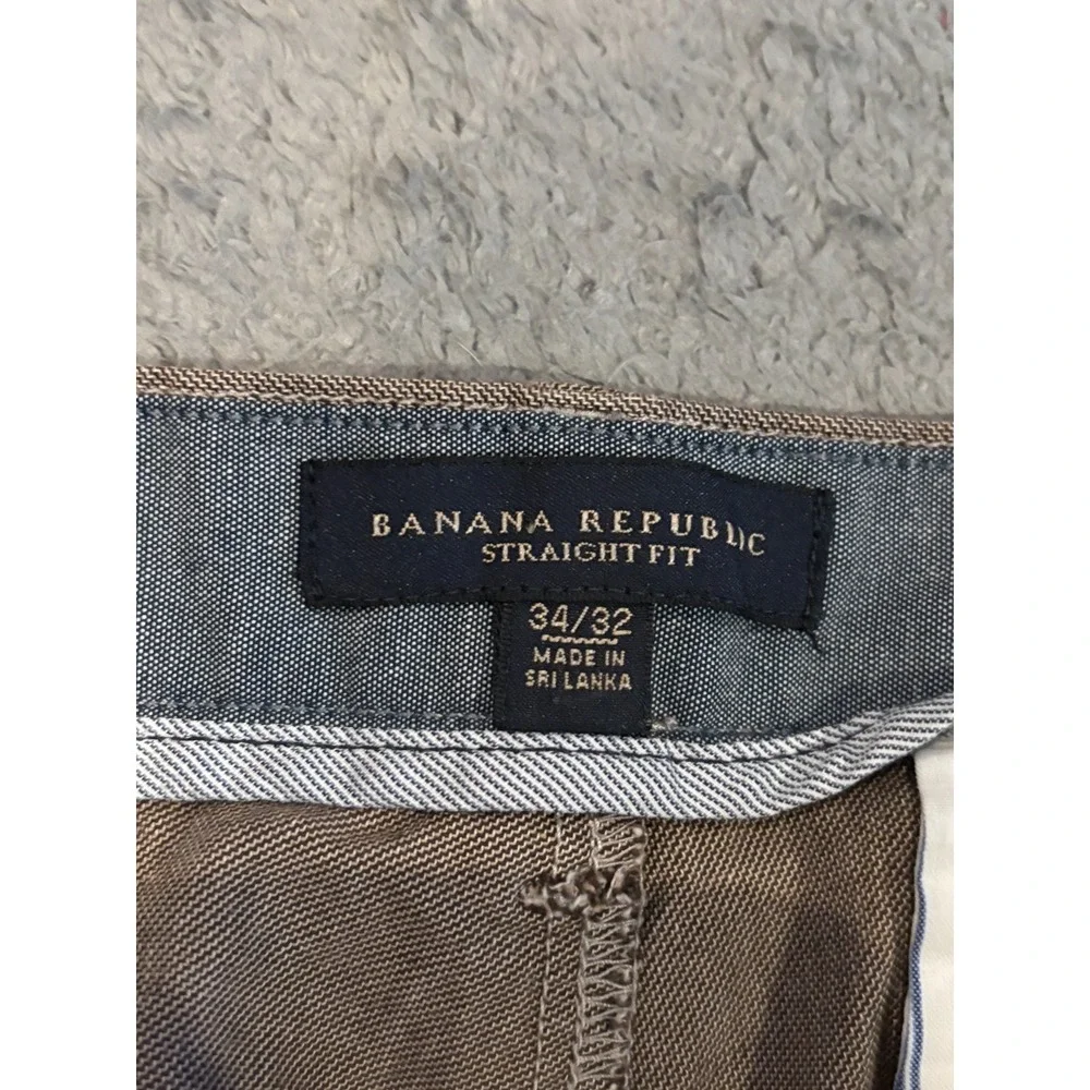 Banana Republic Chino Pants Men's 34x32 (35x30) Brown Straight Fit Casual Slacks